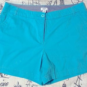 Crown & Ivy Caroline 5” teal shorts size 16